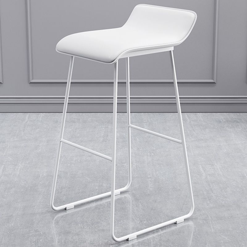Contemporary Faux Leather Counter Stool Counter Height Bar Stool with Metal Legs