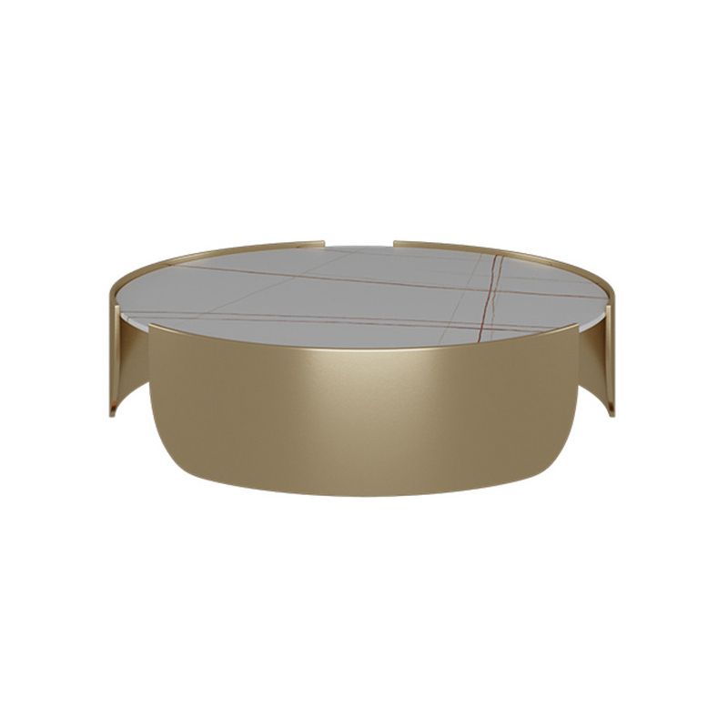 Dia 35.4" Round Cocktail Table Glam Slate Top 1 Single Coffee Table