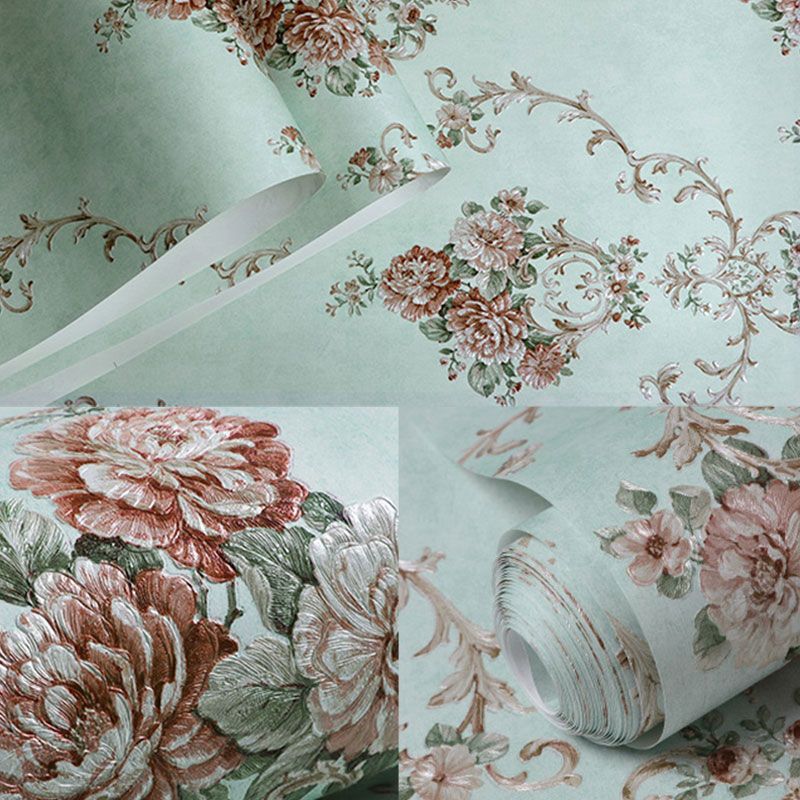 Blossoming Flowers Wall Art Non-Pasted Wallpaper Roll for Dining Room Decor, 20.5" by 33'