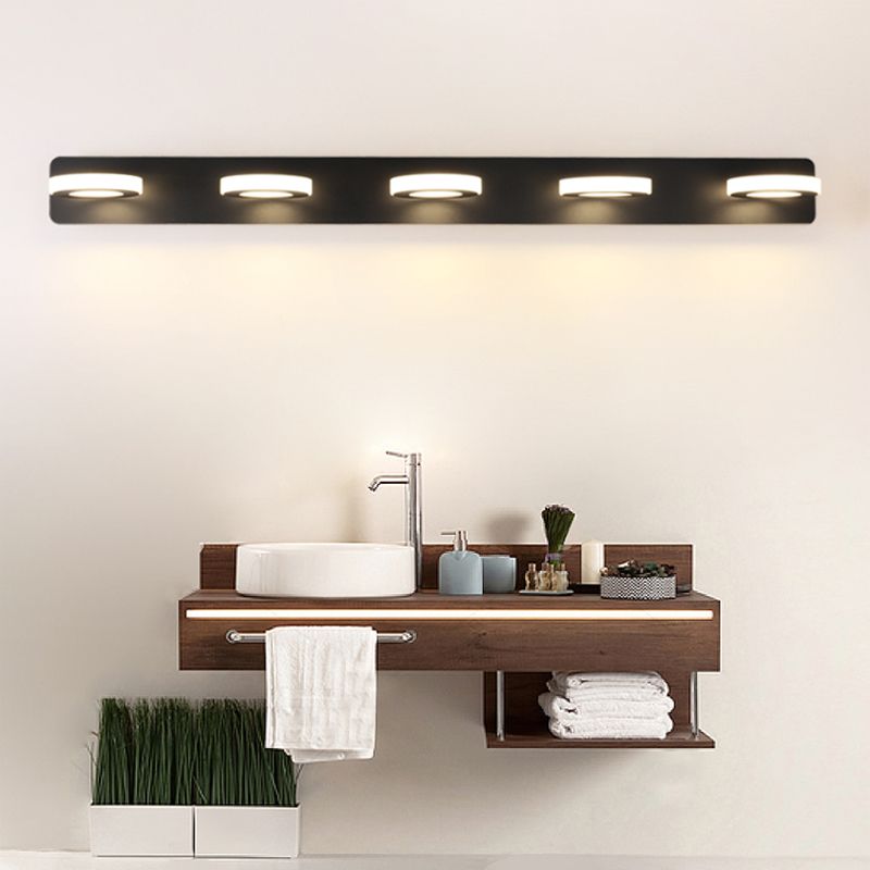 Multi Light Black Vanity Light Modern Style Waterproof Mirror Light for Bathroom