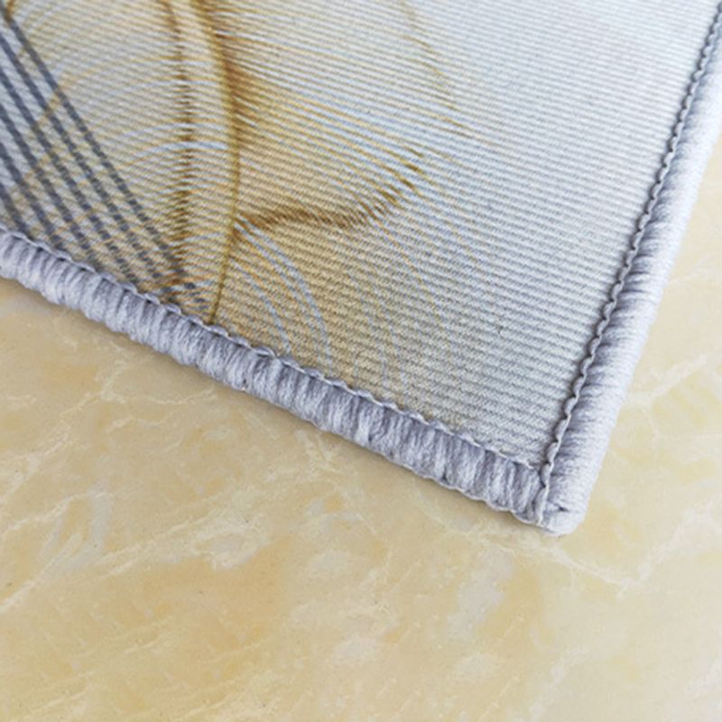 Gray Striped Carpet Polyester Contemporary Carpet Non-Slip Backing Carpet for Drawing Room