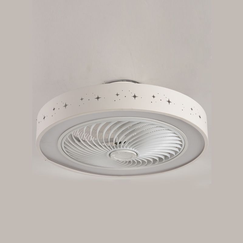 Weiße kreisförmige Lüfterleuchte Nordic LED Metal Semi Flush Deckenleuchte
