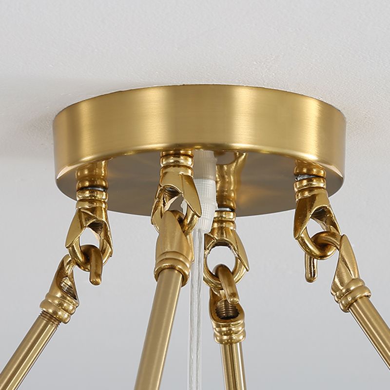 Modern Metal Pendant Light Shell Shape Island Light with Glass Shade for Living Room