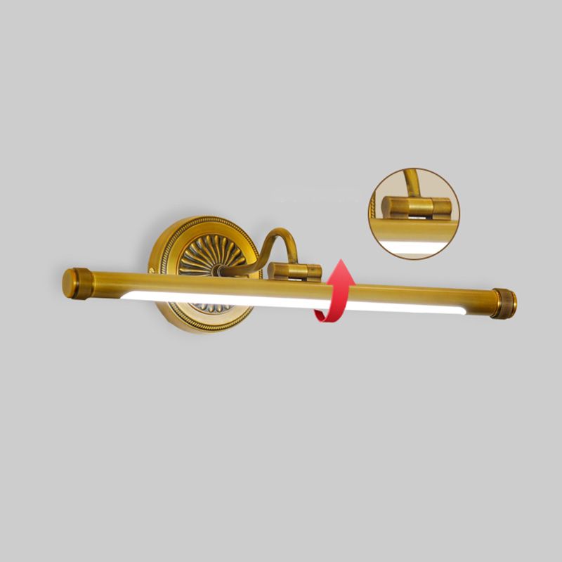 Luces de tocador de pared de luz LED de latón minimalista para el baño de baño de baño