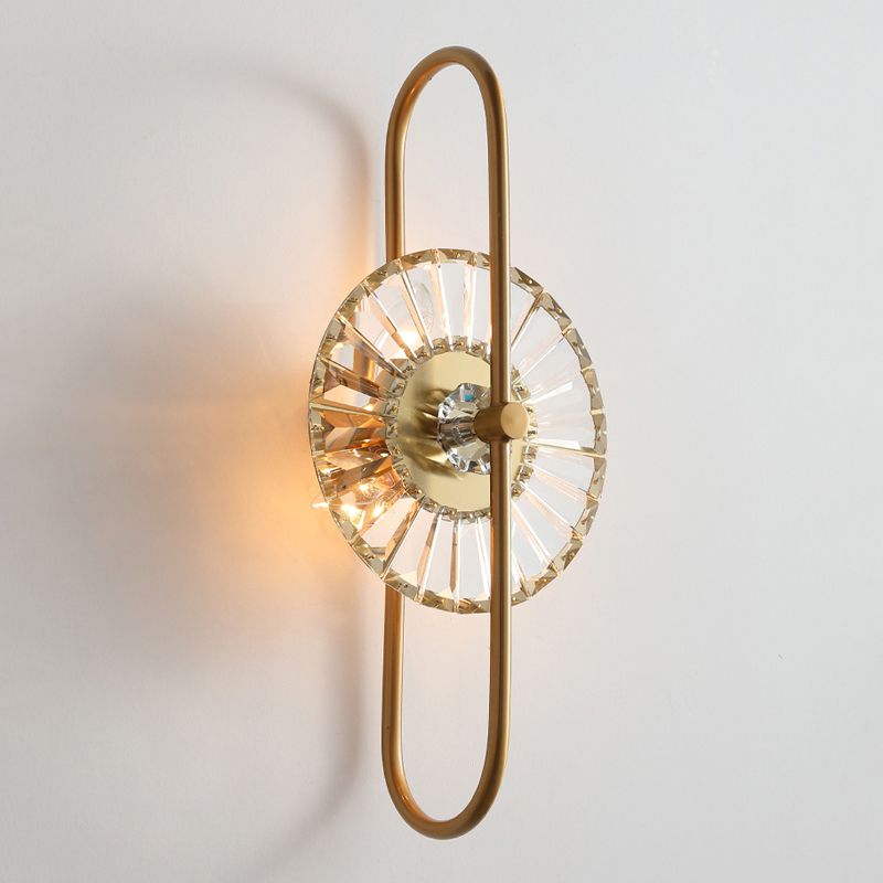 Modern Style Wall Lamp Metal 1 Light Sconces in Gold for Bedroom