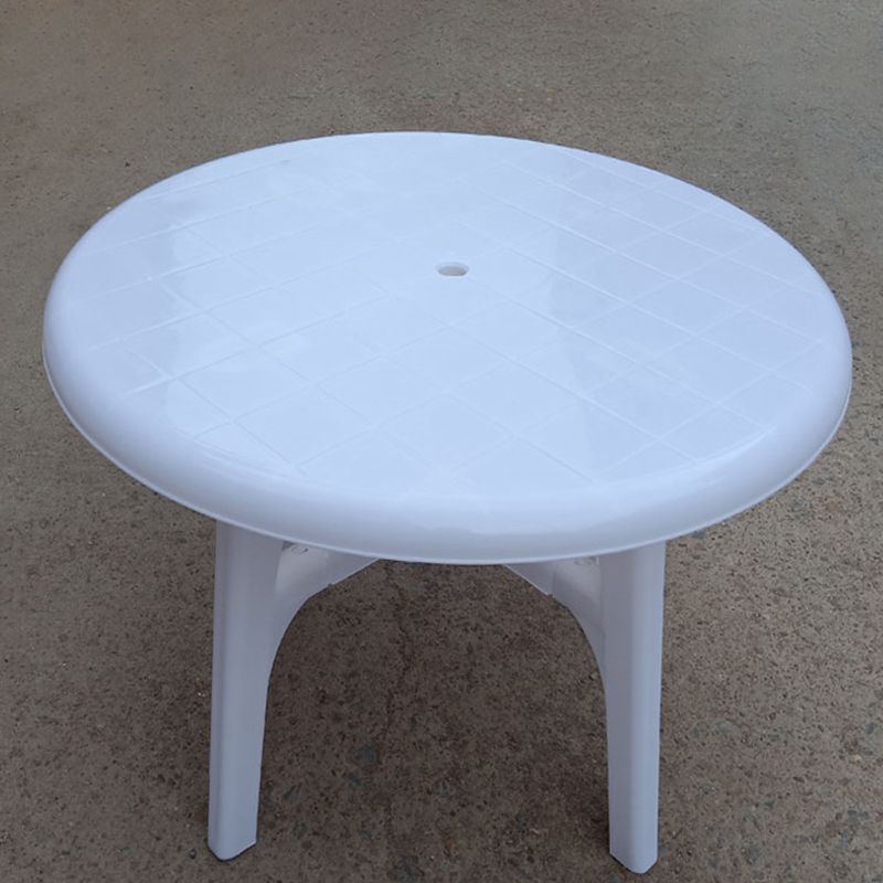 Water Resistant Plastic Patio Table with Umbrella Hole in Rectangle/Round