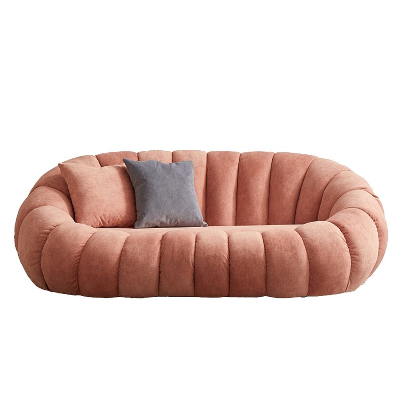 2 Seater 27.5"H Microfiber / Lamb Fleece Sloped Arm Sofa for Living Room