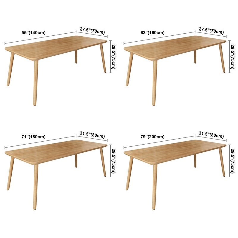 Simplicity Home Solid Wood Dining Table Rectangle Shape Dining Table with 4 Legs Base