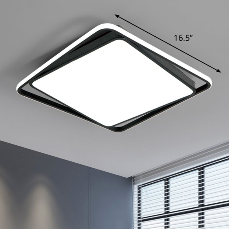 Square Led Surface Mount Ceiling Light Nordic Acryl Schwarz Flushmount Light for Bedroom