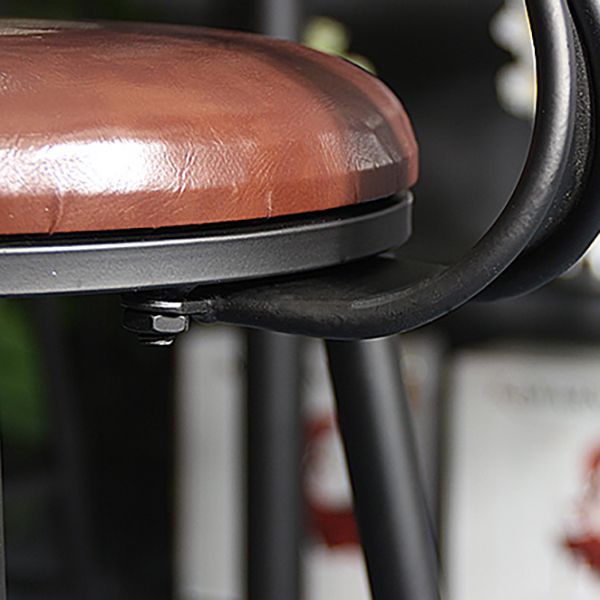 Industrial Backrest Armless Counter Stool Iron Cafe Bar Stool with Seat and Pedal