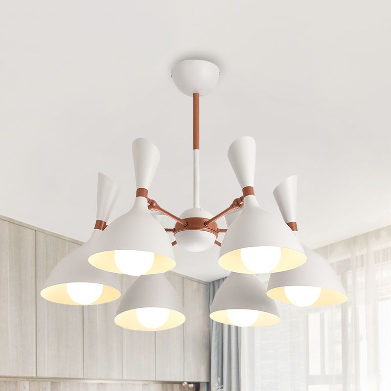 Living Room Kindergarten Pendant Light Metal Contemporary Monochrome Chandelier