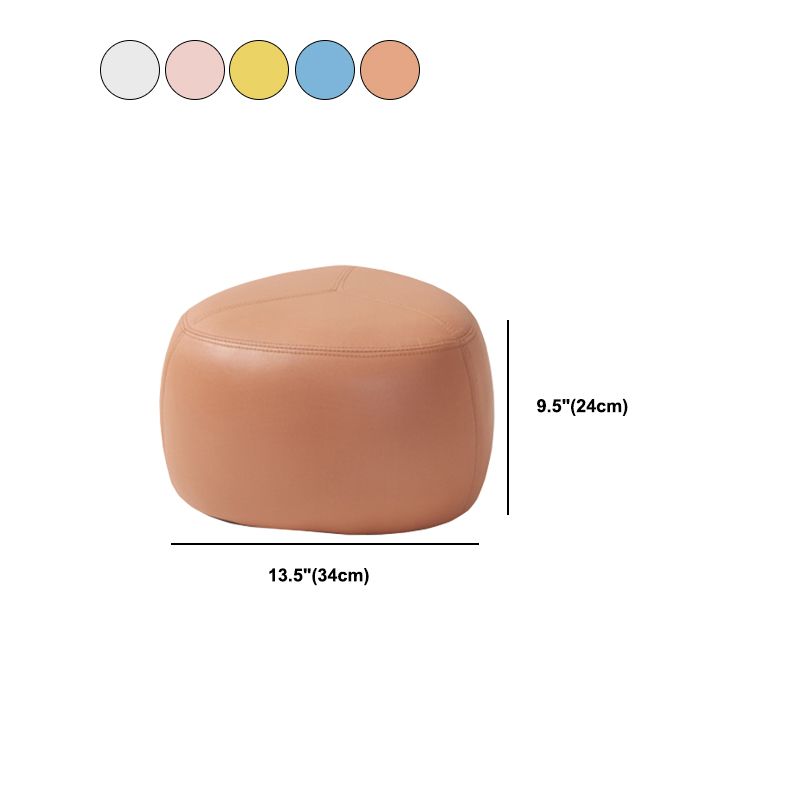 Modern Novelty Shape Ottoman Plain Leather Ottoman Stoolfor Living Room