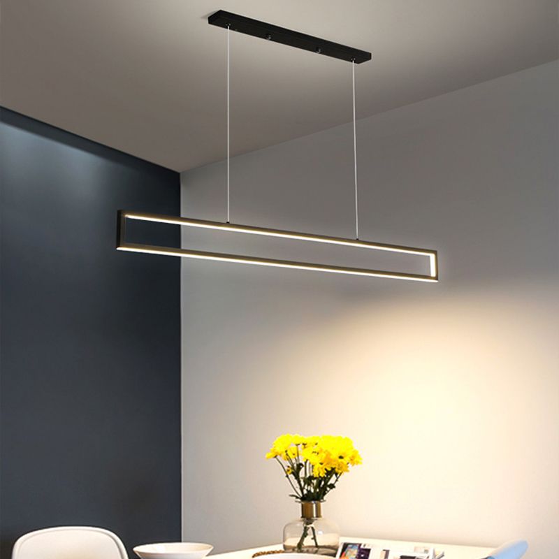 39.3 pulgadas de longitud Rectangular LED Light Light Acrylic Acrylic Simplicity Style Lámpara suspendida para sala de estar