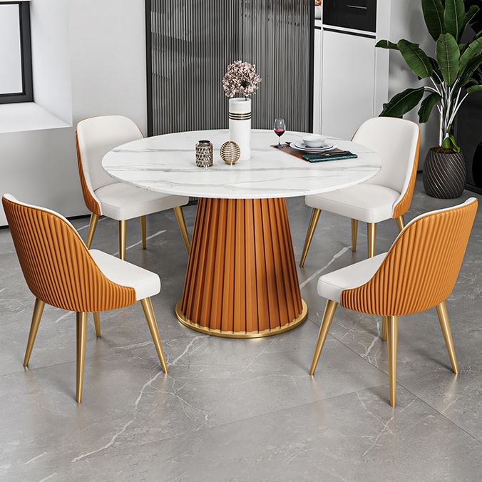 Traditional Luxury Dining Table Sintered Stone Round Table for Home