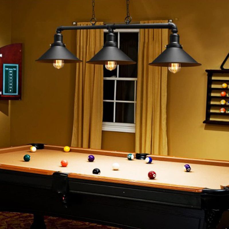 Metal Cone Island Linear Colgante Industrial Comedor de la isla de la isla de la isla