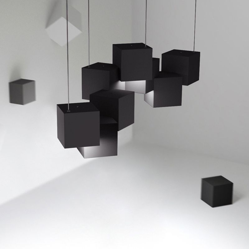 Light a LED CUBIC LAD CUBIC LADURA METALLICA SOGGIORI LIGHT PENDANTE GEOMETRICA