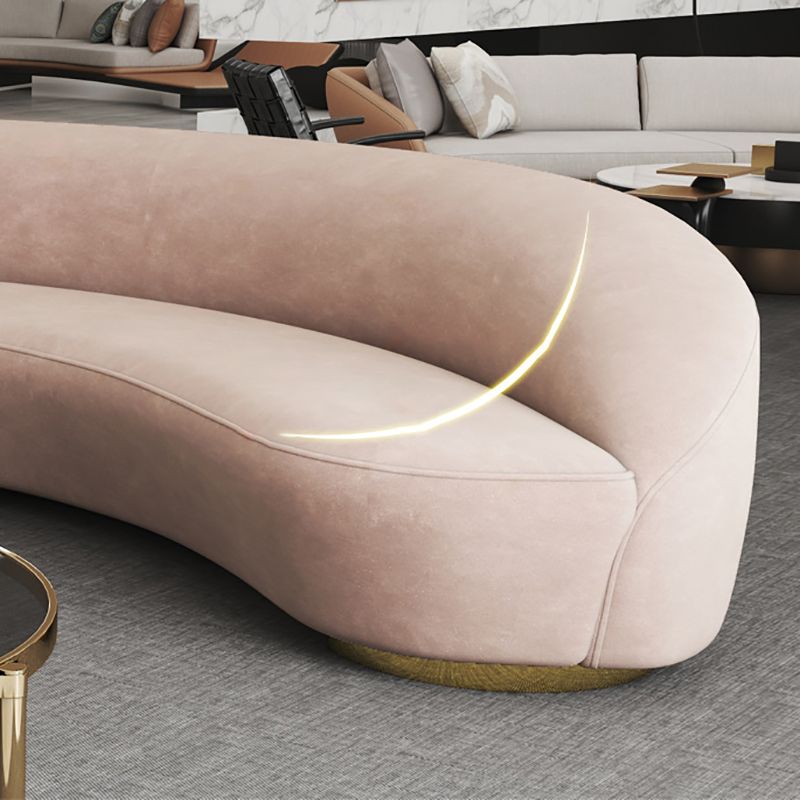 Scandinavian Cushions Tuxedo Arm Curved Living Room Fabric Settee