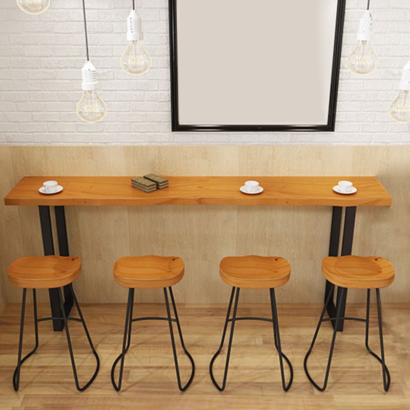 Modern 1/2/4/5/7/9 Pieces Counter Set Rectangle Wood and Metal Bar Table Set
