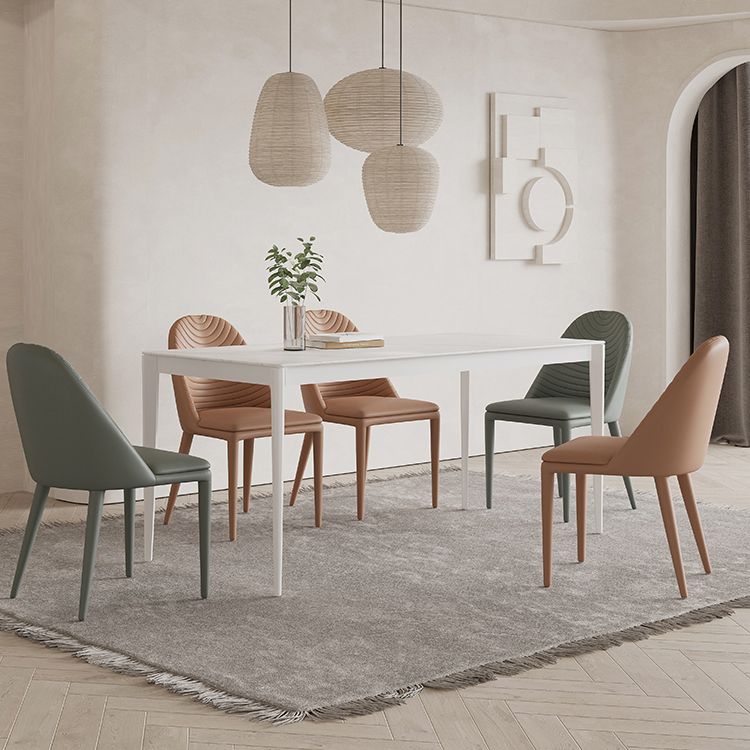 Mesa de comedor rectangle mesa de cena de piedra estilo simplicidad con 4 patas