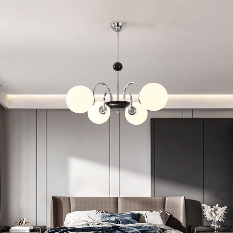 Modern Chandelier Simple Glass Shade Hanging Lighting Fixture for Sitting Room