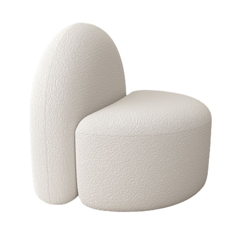 Tight Back Sofa Wool Curved Sofa in White for Living Room, Apartment