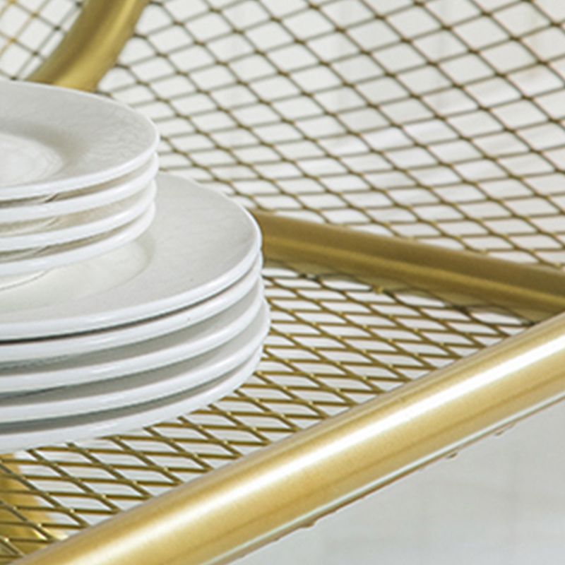 Glam Antique Finish Bookcase Metal Standard Bookshelf with Rectangular Shelves