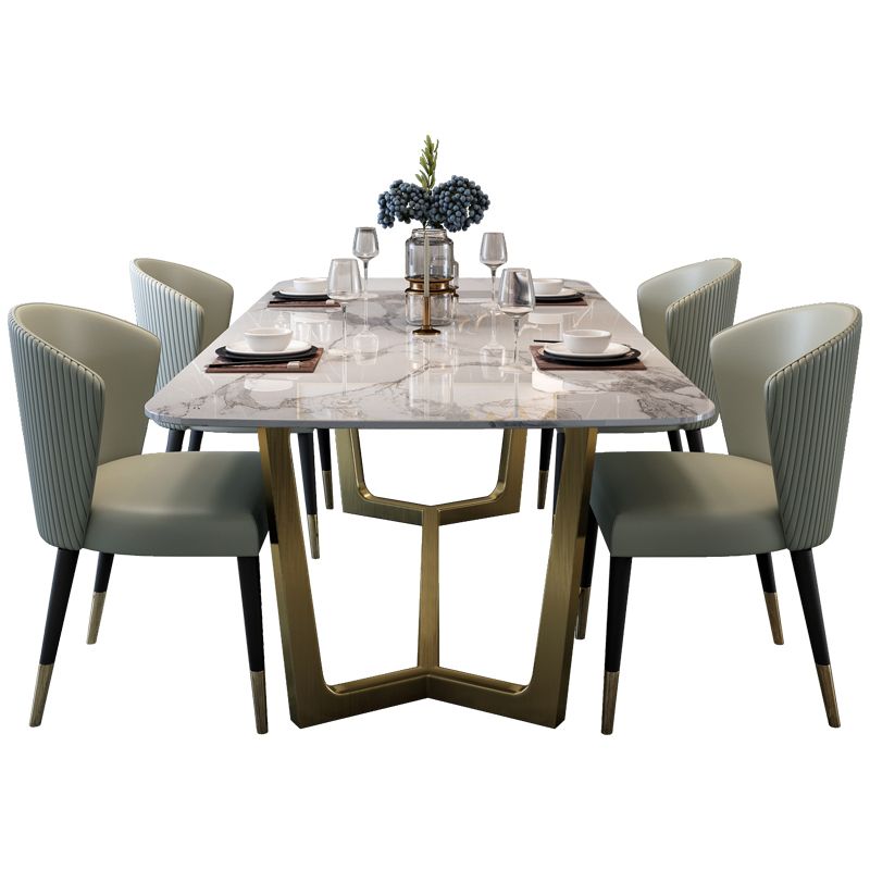 Scandinavian 1/4/5/7 Pcs Dining Chairs Set Sintered Stone Dining Table Set