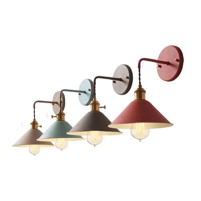 1-Light Cone Wall Light Sconce Modern Style Metal Wall Mounted Lights