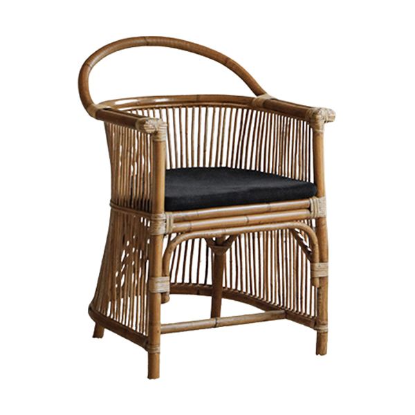 Modern Style Arm Chair Slat Back Dining Accent Chair for Kitchen