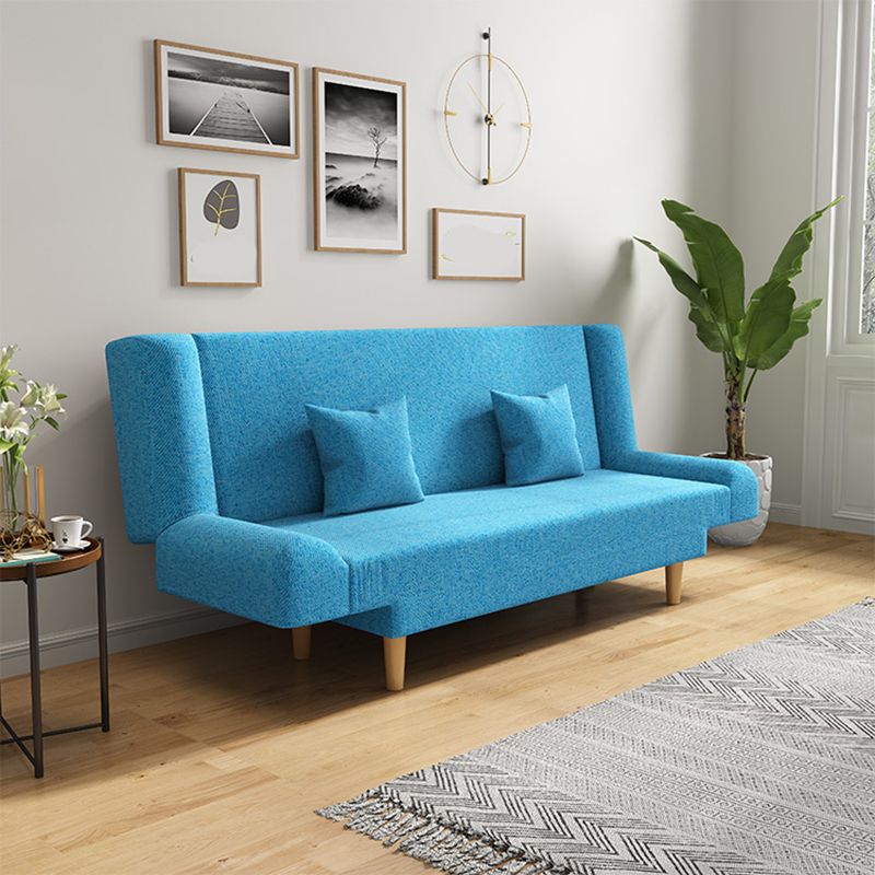 75"Modern Linen Recessed Arm Foldable Convertible Sleeper Sofa