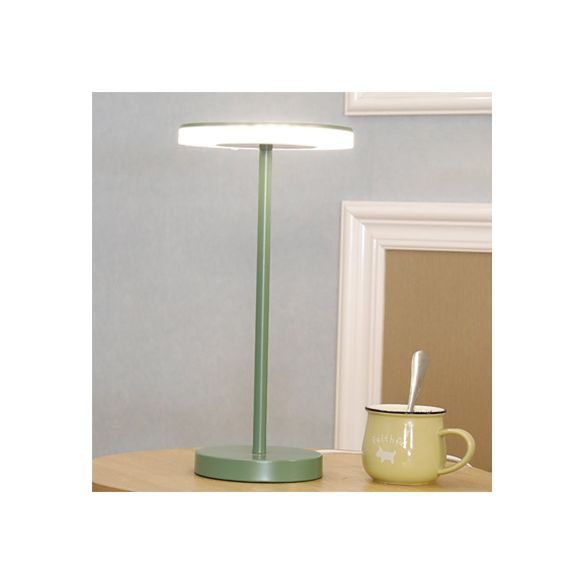 Macaron Style Rounded Table Lamp Acrylic LED Living Room Table Lighting in Blue/Green, Warm/White Light