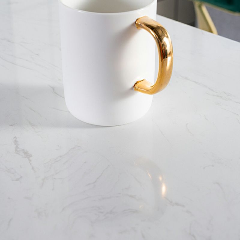 Marble Bar Table Double Pedestal Dining Table for Kitchen Living Room