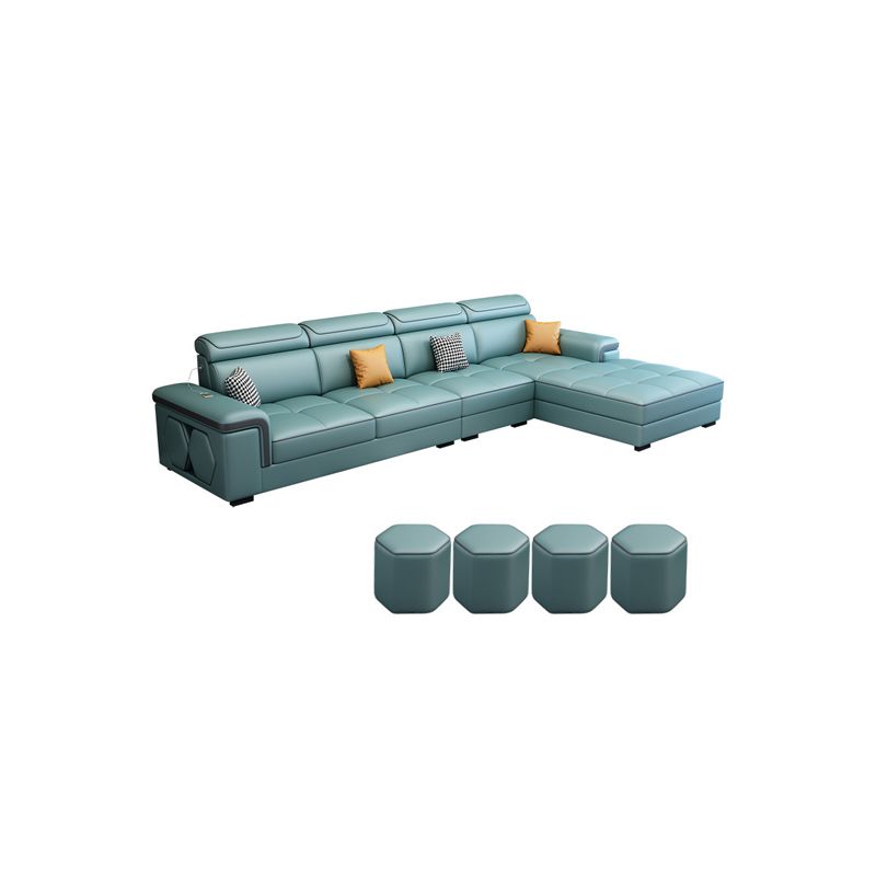 Contemporary 70"D Sectional Square Arm Sofa with Reversible Chaise for Living Room