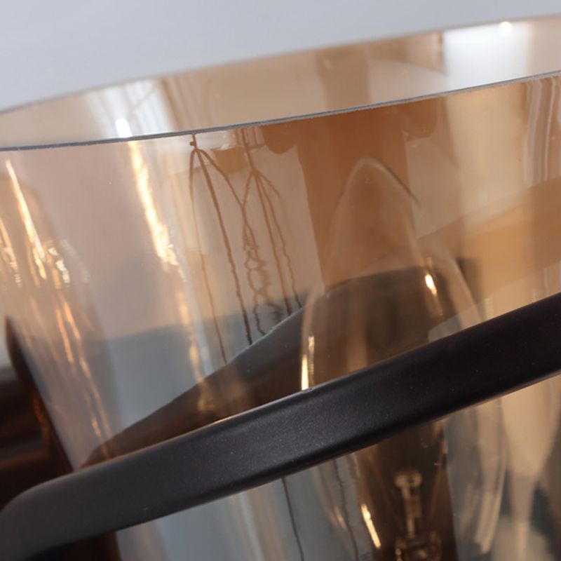 Entonnoir Amber Glass Sconce Lightture Farmhouse 1 Light Living Room Wall Murd Mouris