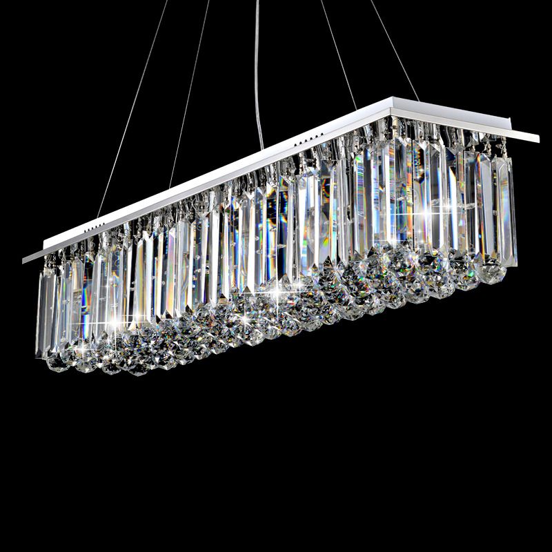 Modern Style Island Light Clear Crystal Chandelier Lamp for Living Room