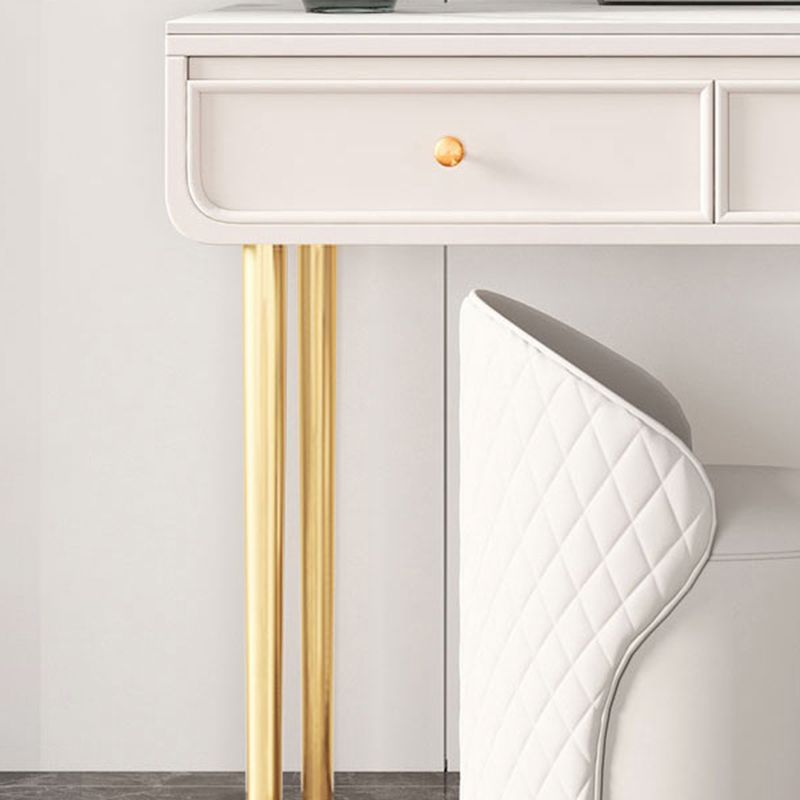 Bedroom Make-up Vanity in White/Grey Stone Top Dressing Table