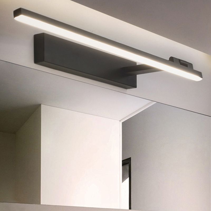 Modern Simple Style Iron Vanity Light Strip Shape LED Vanity Lamp for Shower Room