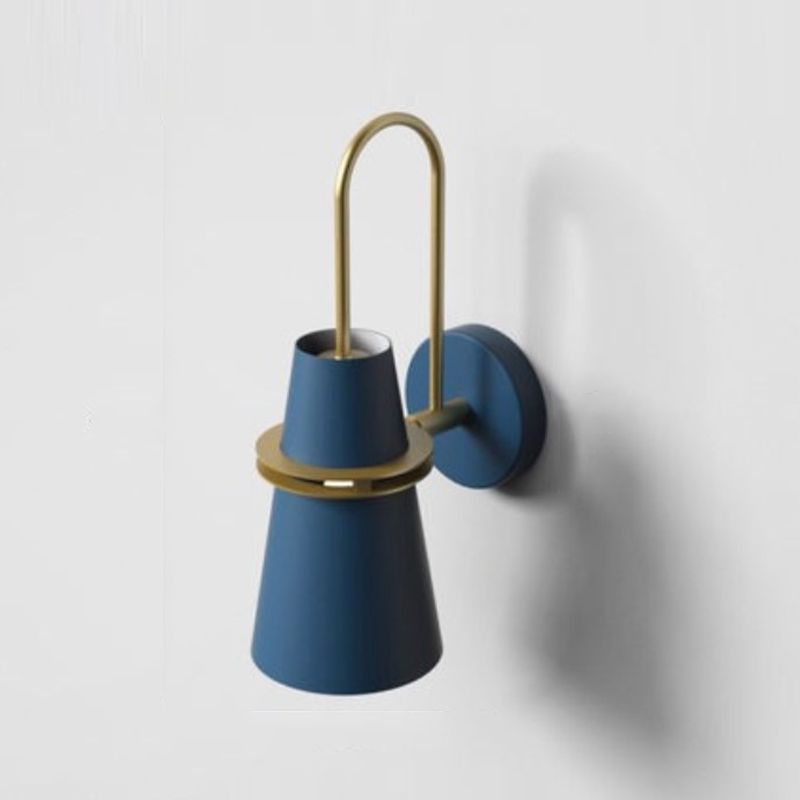 Modern Style Cone Shape Wall Sconce Metal 1 Light Sconces for Bathroom