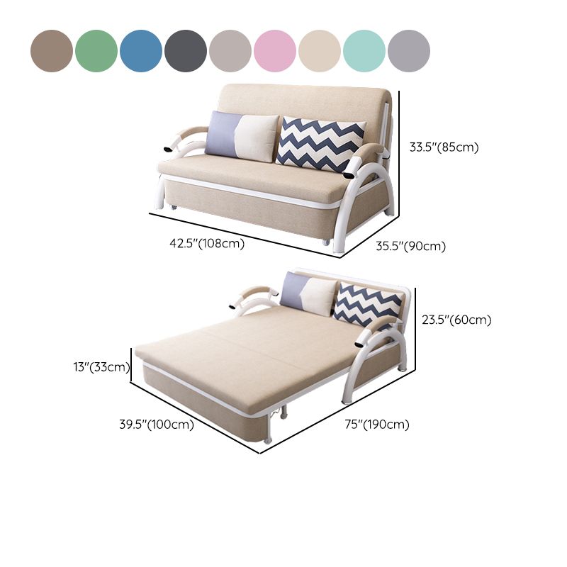 33.46"H Linen Sleeper Scandinavian Styled Sofa Bed with Pillows