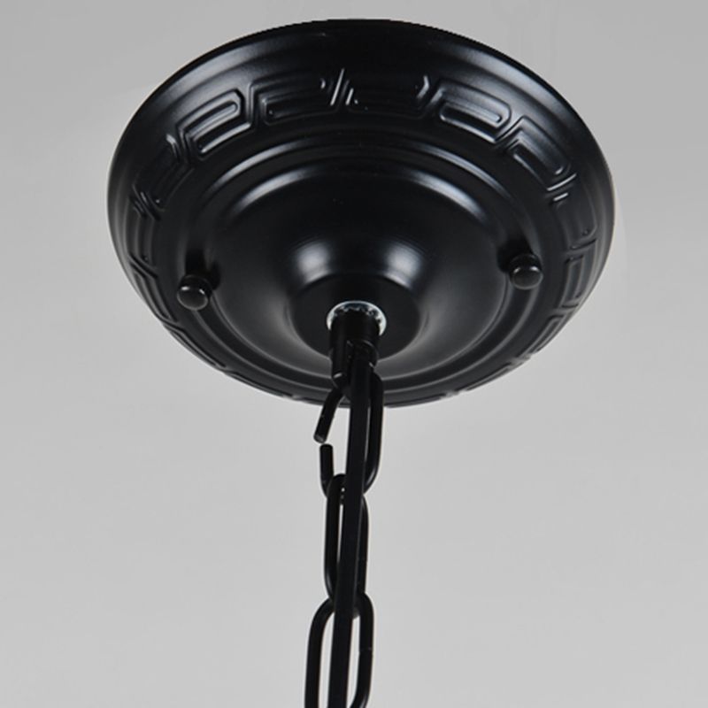 Lampada del lampadario smerlata Tiffany 3/6/8 Luci in vetro smerigliato in vetro in nero