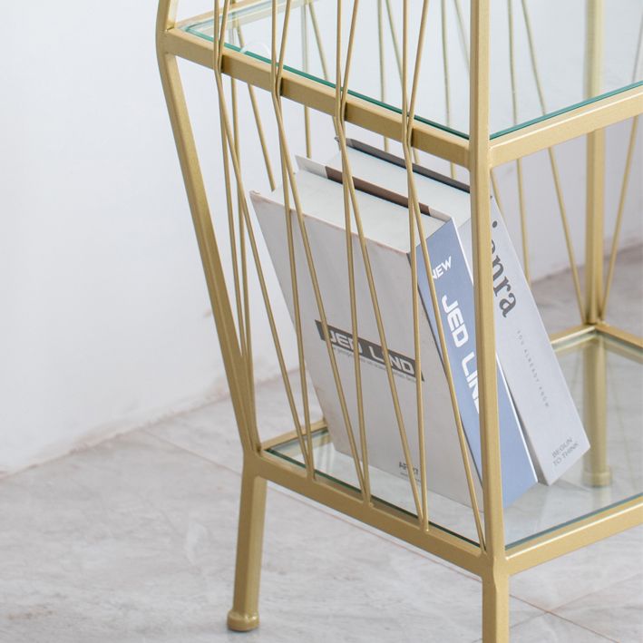 Modern Metal Bookshelf Geometric Vertical Closed Back Bookcase