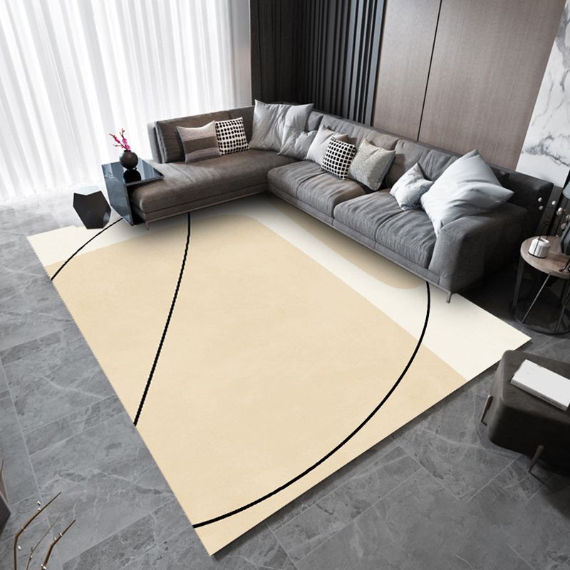 Green Modern Rug Polyester Striped Rug Stain Resistant Rug for Home Decor