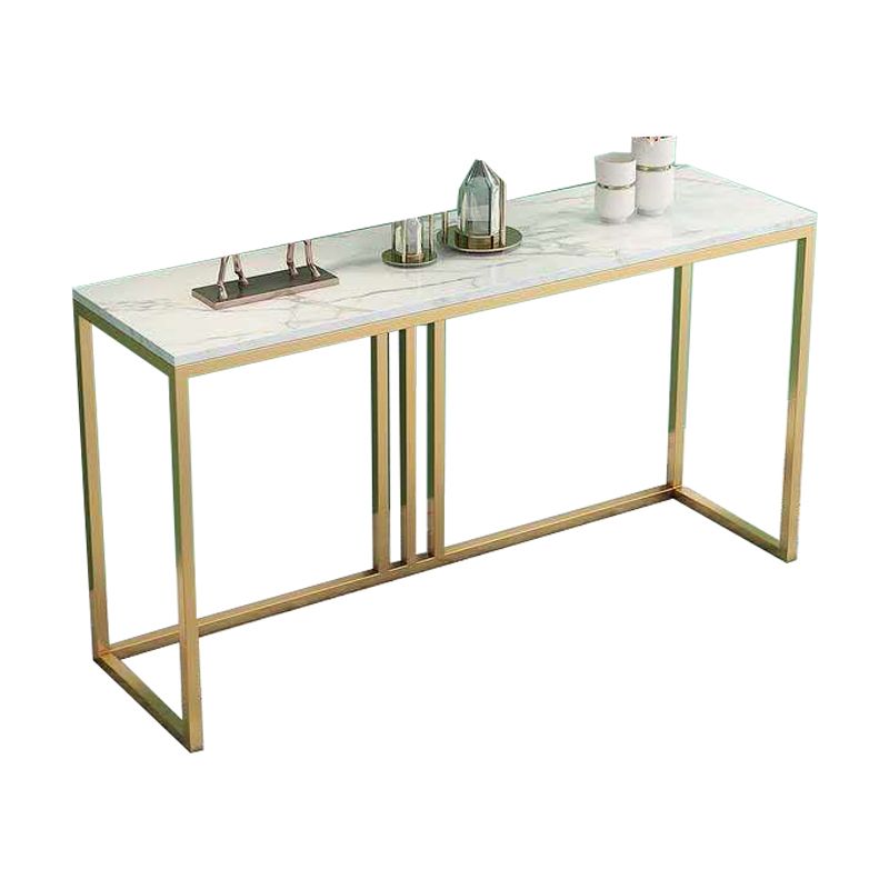 Glam Marble Console Sofa Table Gold Frame Accent Table for Hall