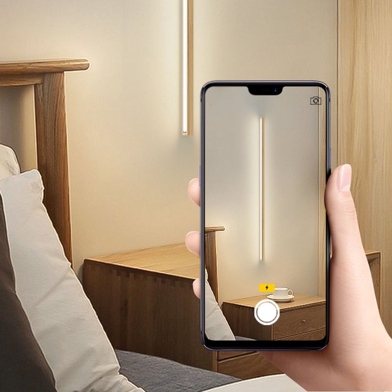 Multi Lights Linear Wall Mounted Lamps Modern Style Wood Wall Lights