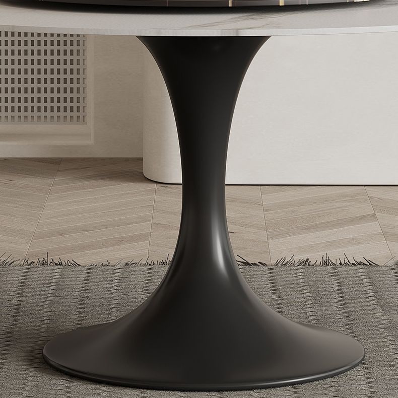 Modern Round Dining Table Set 1/3/4/5/7 Pieces Sintered Stone Dinette Set with Turntable