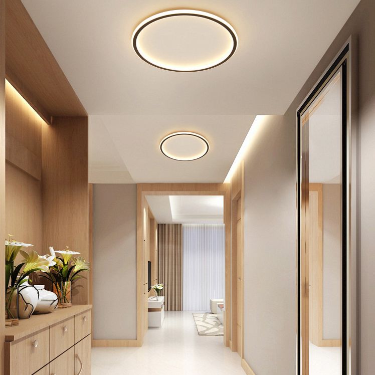 Geometrische Metall-Unterputz-Deckenleuchte, moderne LED-Unterputz-Beleuchtung in Schwarz