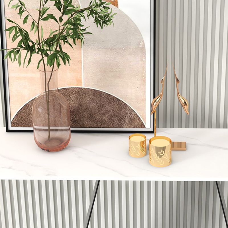 31.5" H Contemporary Console Accent Table Antique Finish Sofa Console Table in Marble