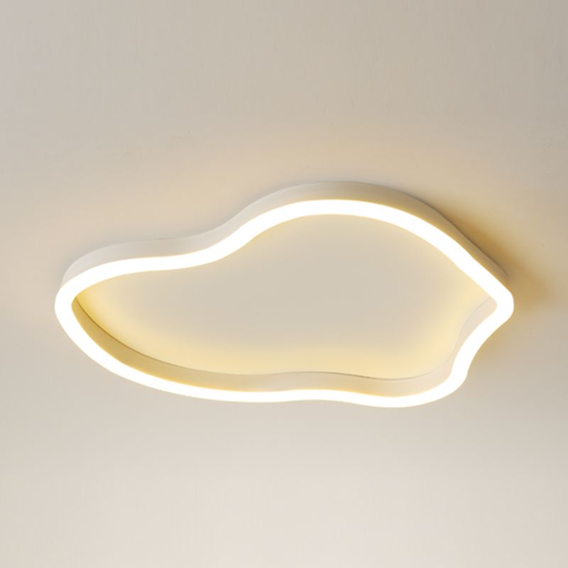 Plafonnier encastré en métal de forme unique, style moderne, éclairage encastré à 1 lumière en blanc