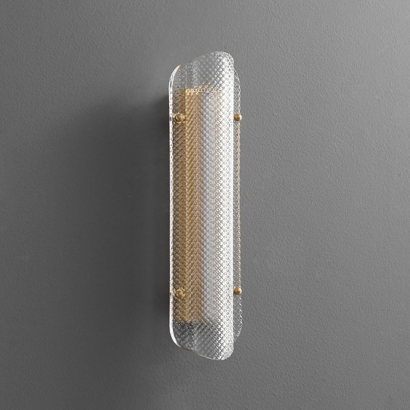 LED Modern Metal Wall Sconce Geometric Shape Wall Light with Glass Shade for Bedroom
