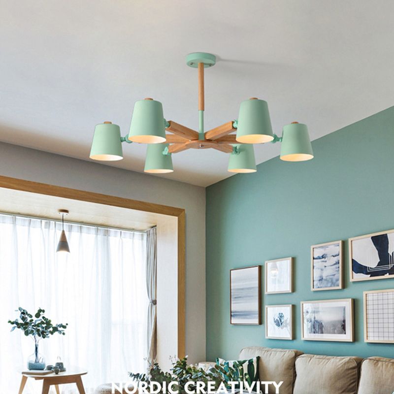 Conische kroonluchterlamp Moderne metalen hanglamp voor woonkamer